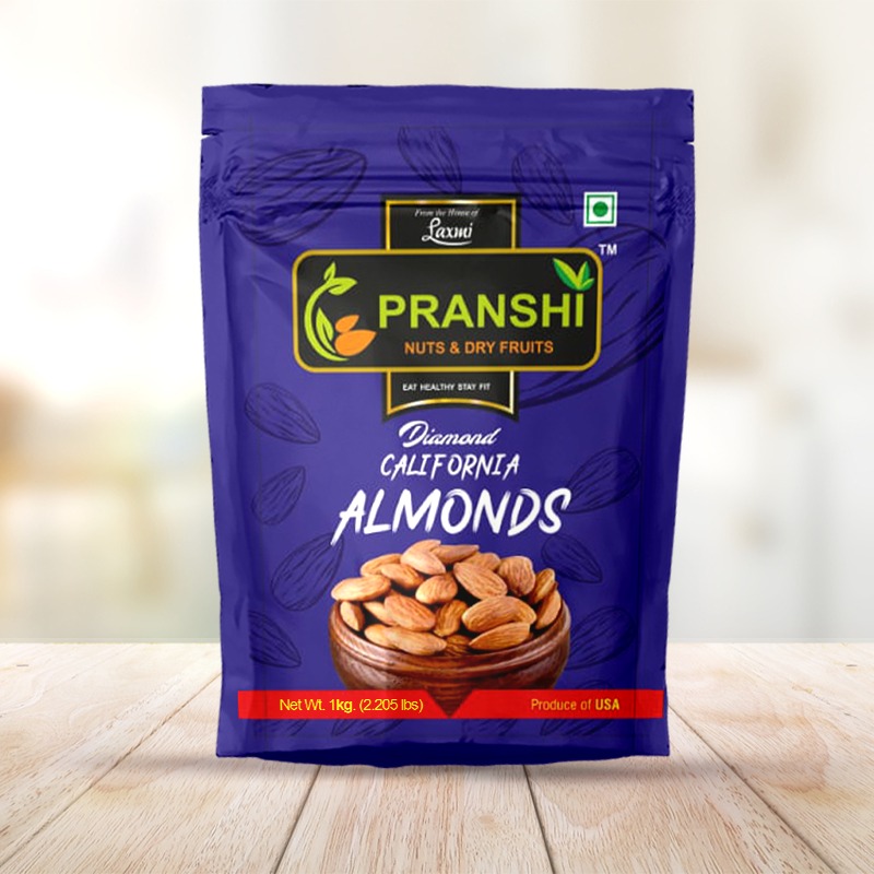 Pranshi Diamond California Almonds 1 Kg ( 2.205 lbs )